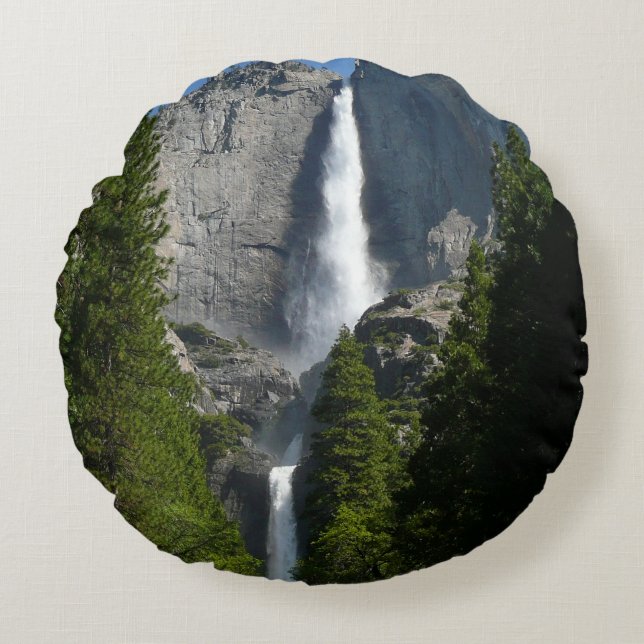 Yosemite Falls II from Yosemite National Park Round Pillow (Front)