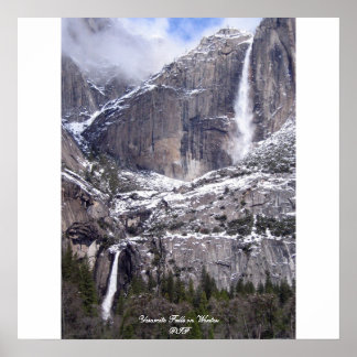 Yosemite Falls in Winter Poster