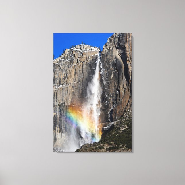 Yosemite Falls with Rainbow Canvas Print (Front)