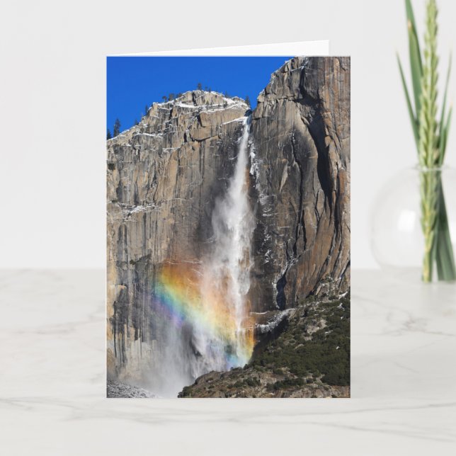 Yosemite Falls with Rainbow Card (Front)