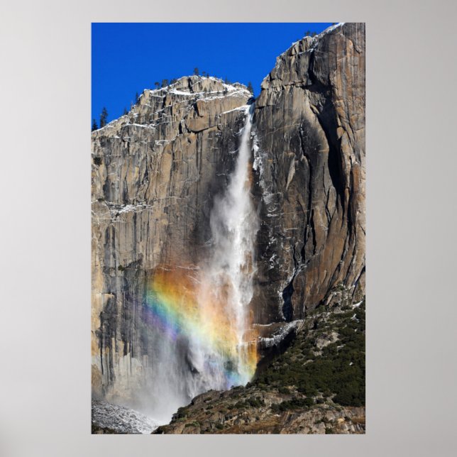 Yosemite Falls with Rainbow Poster (Front)