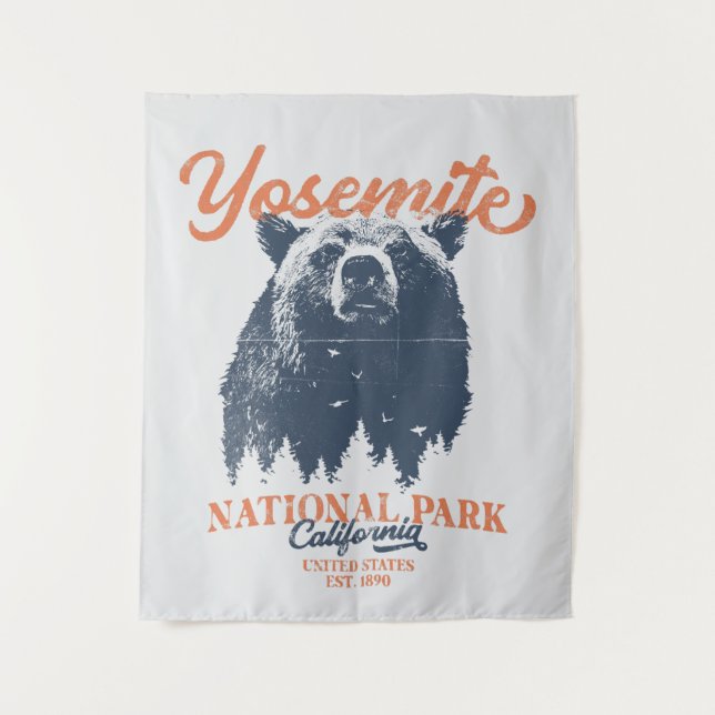 Yosemite Grizzly Bear California National Park Tapestry (Front)