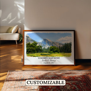 Yosemite Half Dome California Poster, Watercolor,  Poster