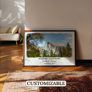 Yosemite Half Dome California Poster, Watercolor,  Poster