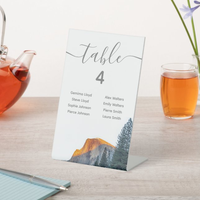 Yosemite Half Dome Sunset Seating Chart Pedestal Sign (In SItu)