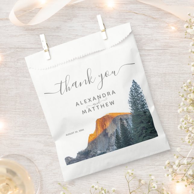 Yosemite Half Dome Sunset Wedding Favour Bag (Clipped)