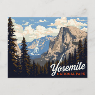 Yosemite Half Dome Vintage Poster Art Postcard