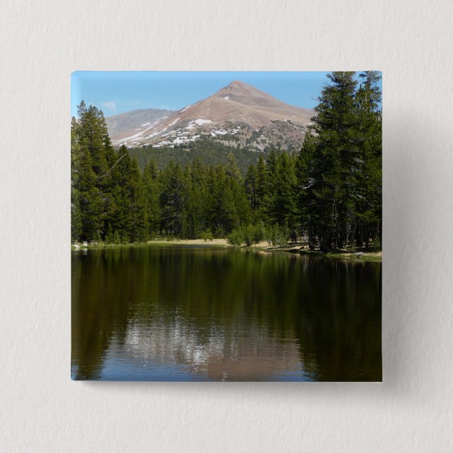 Yosemite Lake Reflection 2 Inch Square Button (Front)