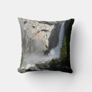 Yosemite Lower Falls at Lower Yosemite Falls Trail Throw Pillow