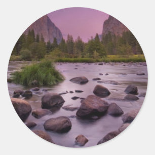 Yosemite National Park at Dusk Classic Round Sticker