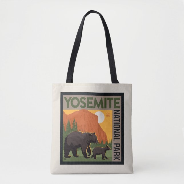 Yosemite National Park | Bear Family Tote Bag (Front)