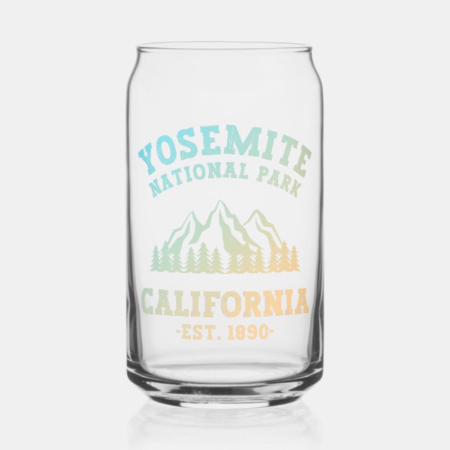 Yosemite National Park California Hiking Gradient Can Glass (Front)