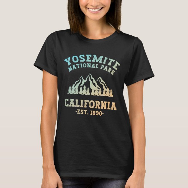 Yosemite National Park California Hiking Gradient T-Shirt (Front)