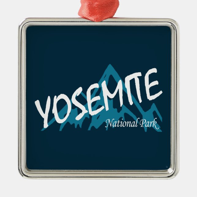Yosemite National Park California Mountains Metal Ornament (Front)