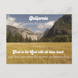 Yosemite National Park California Proverbs 3:5 Holiday Postcard