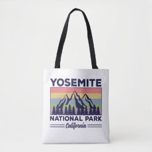 Yosemite National Park California Retro Hiking Tote Bag