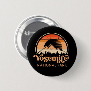 Yosemite National Park California Retro Vintage 2 Inch Round Button