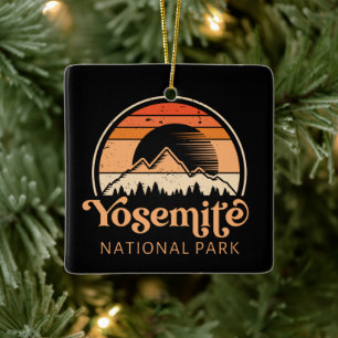 Yosemite National Park California Retro Vintage Ceramic Ornament