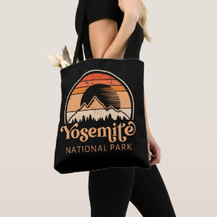 Yosemite National Park California Retro Vintage Tote Bag