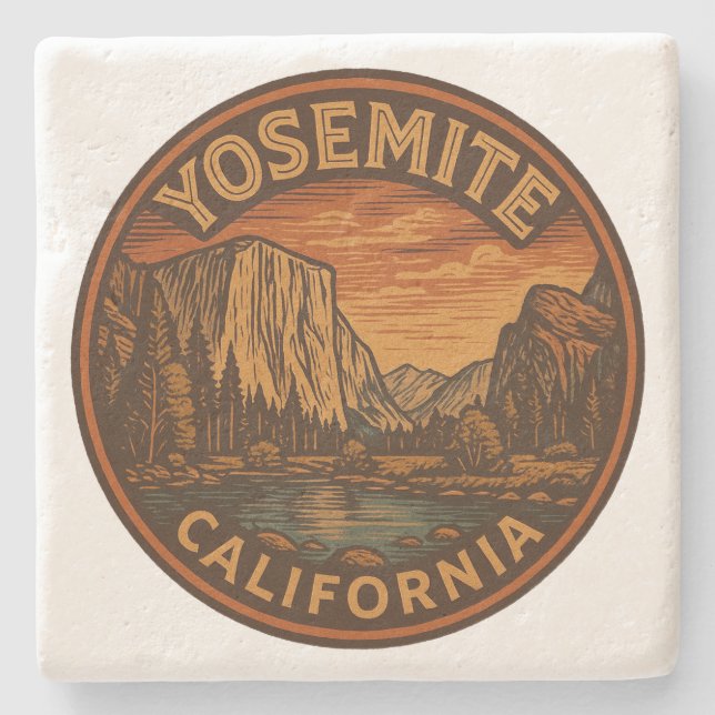 Yosemite National Park California Stone Coaster (Front)
