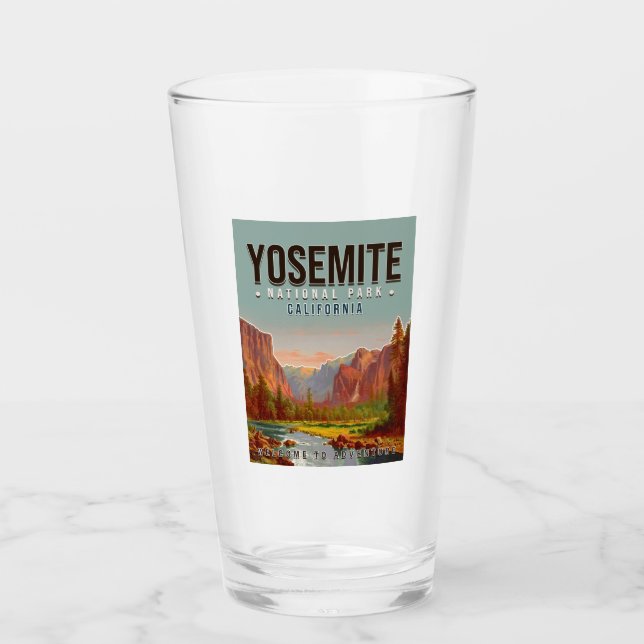 Yosemite National Park California Vintage 1960s Glass (Front)