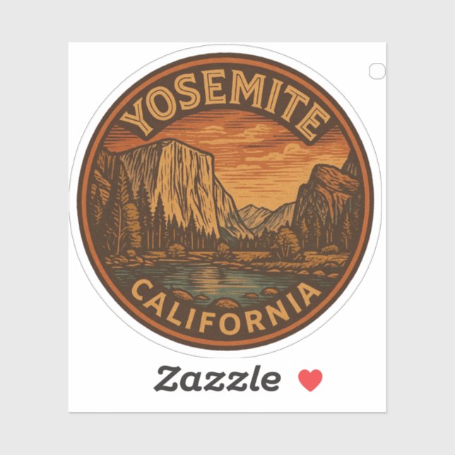Yosemite National Park California Vinyl Sticker (Sheet)