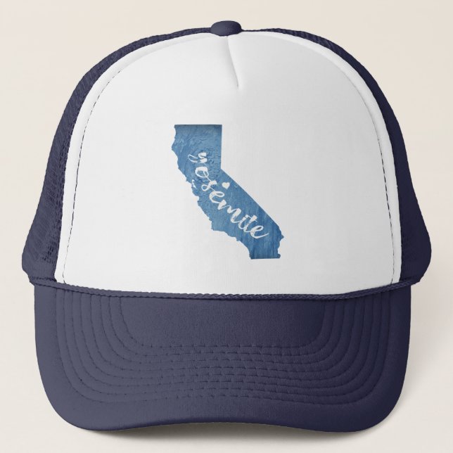 Yosemite National Park California Wood Grain Trucker Hat (Front)