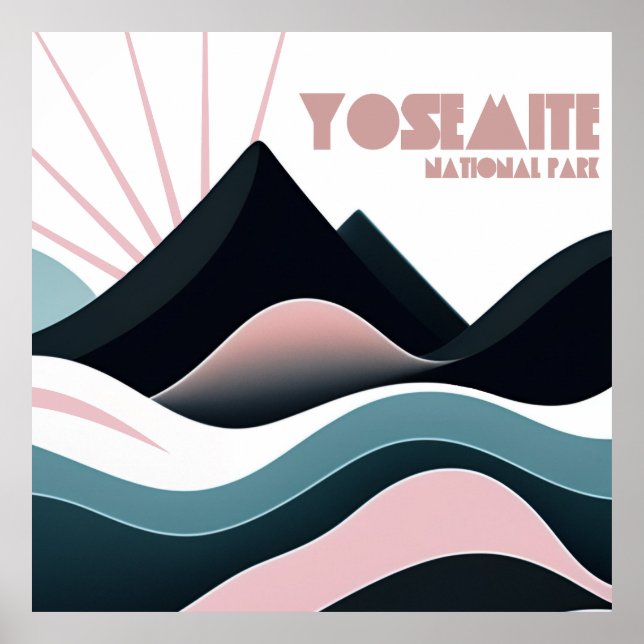 Yosemite National Park Coloured Hills Poster (Front)