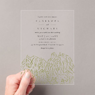 Yosemite National Park Destination Wedding Acrylic Invitations