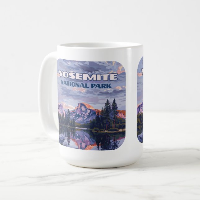 Yosemite National Park Half Dome California Sunset Coffee Mug (Front Left)