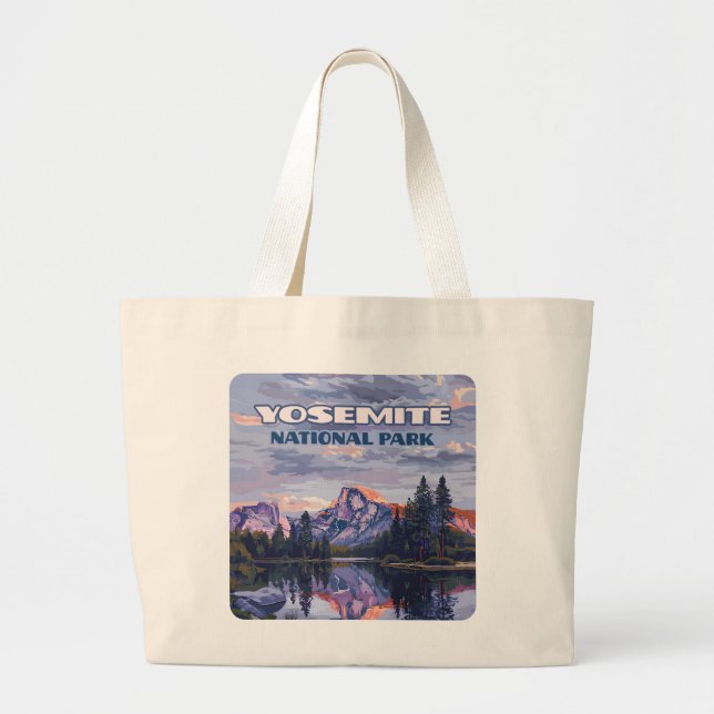 Yosemite National Park Half Dome California Sunset Large Tote Bag (Front)