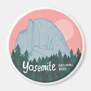 Yosemite National Park Half Dome Pink Magnet