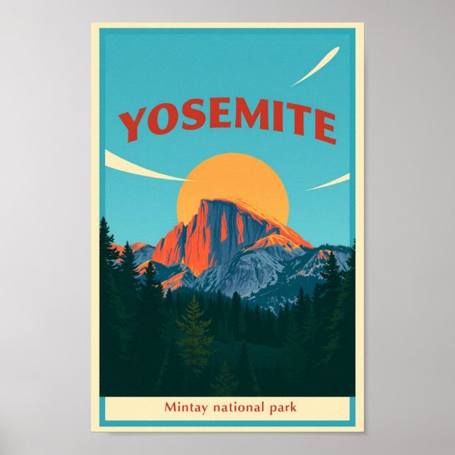 Yosemite National Park Half Dome Vintage Poster (Front)