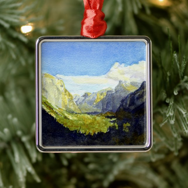 Yosemite National Park:  Inspiration Point Metal Ornament (Tree)