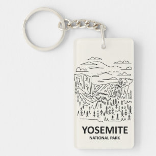 Yosemite National Park Line Art Keychain