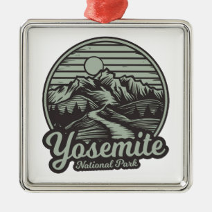 Yosemite National Park Mountain Trail Metal Ornament