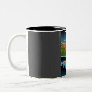 Yosemite National Park Night Sky Stars Nature Trav Two-Tone Coffee Mug