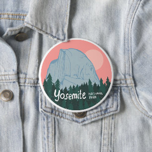 Yosemite National Park Pink Half Dome 4 Inch Round Button