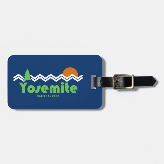  Yosemite National Park Retro Luggage Tag (Front Horizontal)