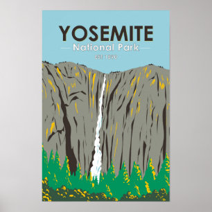 Yosemite National Park Ribbon Falls California Poster