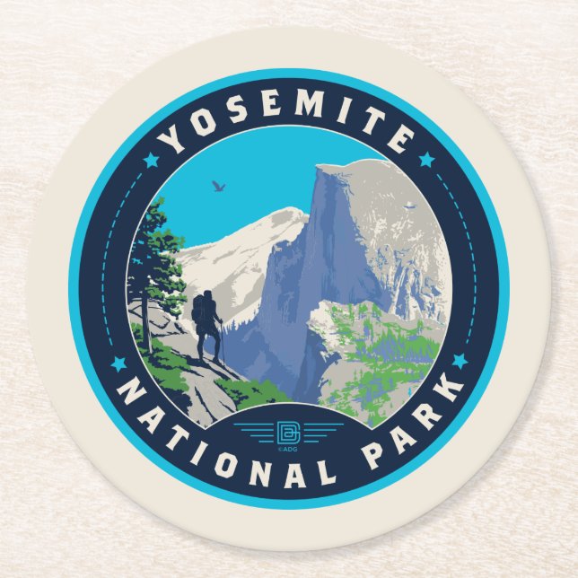 Yosemite National Park Round Paper Coaster (Front)