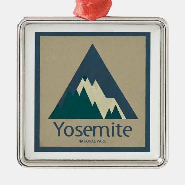 Yosemite National Park Rustic Metal Ornament (Front)