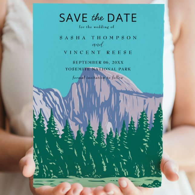 Yosemite National Park Save The Date Retro Invitation (Creator Uploaded)
