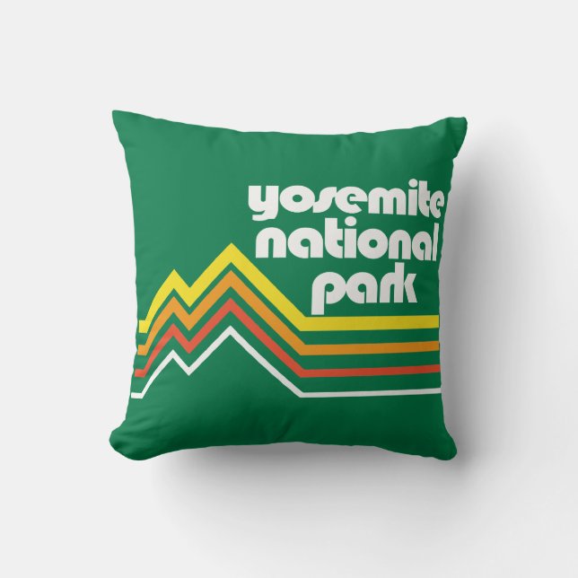 Yosemite National Park Throw Pillow (Front)