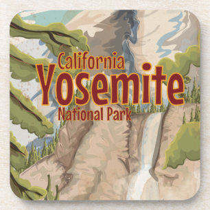 Yosemite National Park Travel Poster Coaster