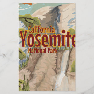 Yosemite National Park Travel Poster Stationery