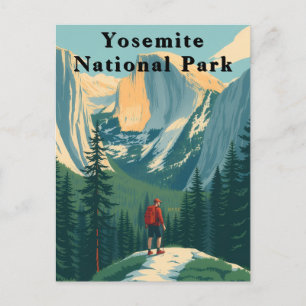 Yosemite National Park USA Hiker Postcard