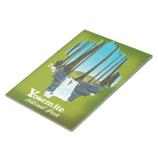 Yosemite National Park vacation poster. Notepad