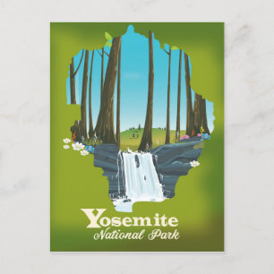 Yosemite National Park vacation poster. Postcard