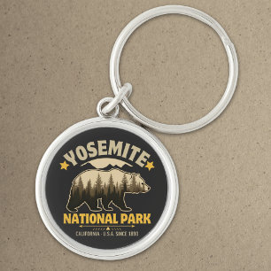 Yosemite National Park Vintage Bear Keychain
